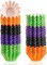 200 Pcs Halloween Grease-Resistant Mini Cupcake Liners Orange Purple Black Green Donuts Baking Cup Disposable Paper Cupcake Wrappers Muffin Case Trays Baking Wraps Halloween Birthday Party​